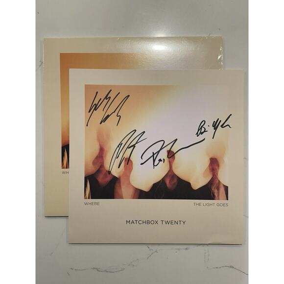 MATCHBOX TWENTY WHERE THE LIGHT GOES LP Vinyl And AUTHENTIC BAND SIGNED 12X12 - Picture 1 of 13